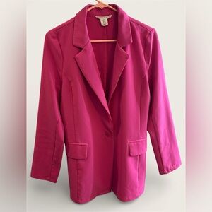 M Womens Pink Fushia Blazer - Office Business Attire - Feminine Happily Grey